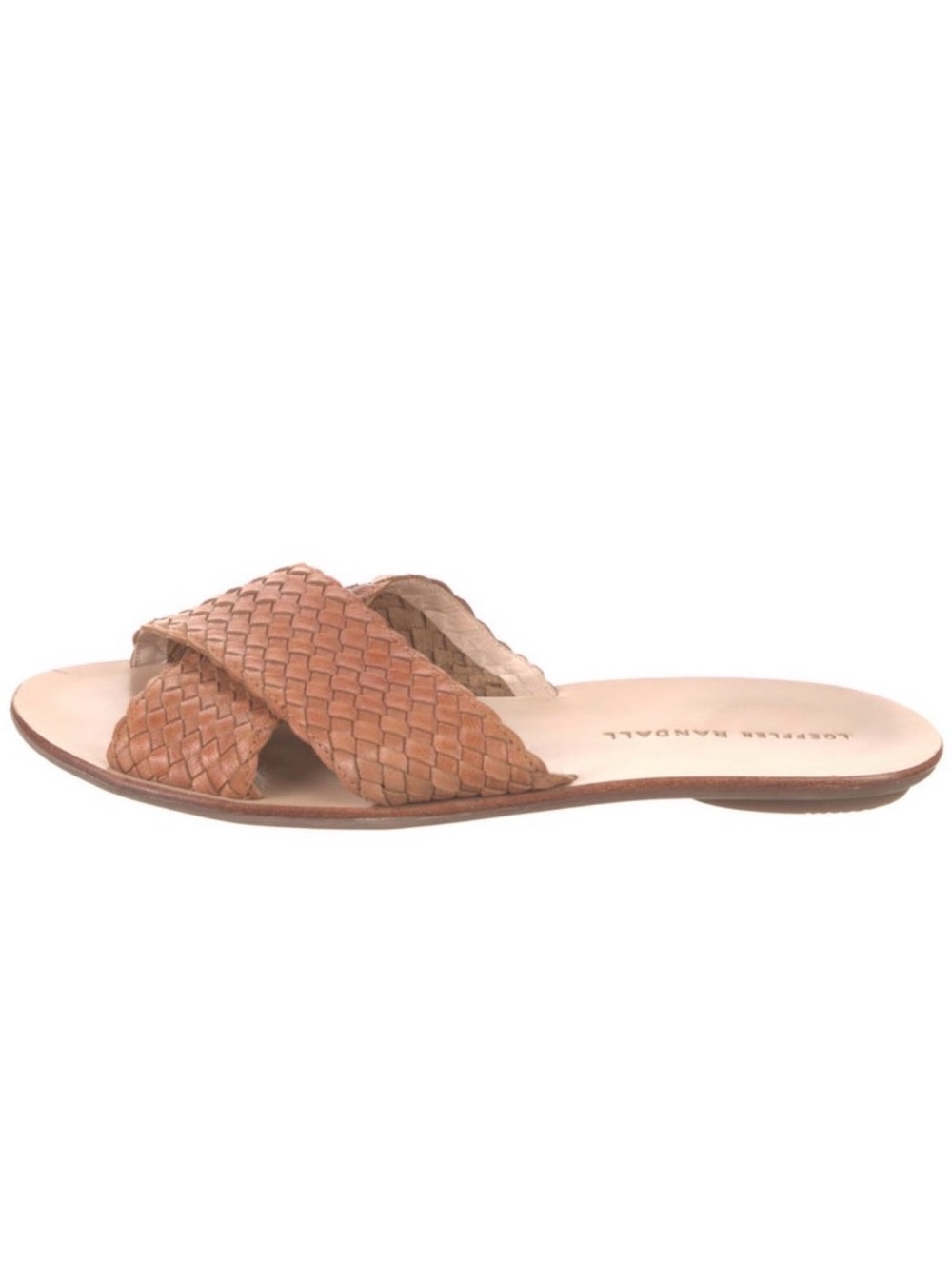 Loeffler Randall Claudie Woven Leather Slide Sandal - Tan